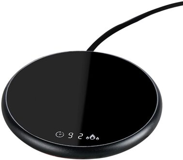 Thermostatische Verwarming Coaster 18W Elektrische Verwarmde Drinken Warmer Digitale Touch Koffie Cup Heater Met Timing Knop zwart
