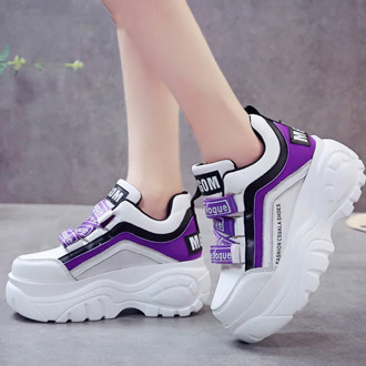 Thick Bottom Chunky Sneakers Women White Black Patchwork High Platform Shoes Woman Casual Autumn Winter Wedges Footwear G788