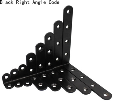 Thickened Stainless Steel,laminate Support, L Shape Fixed Bracket Connector, 90 Degree Right Angle, Black Corner Code.
