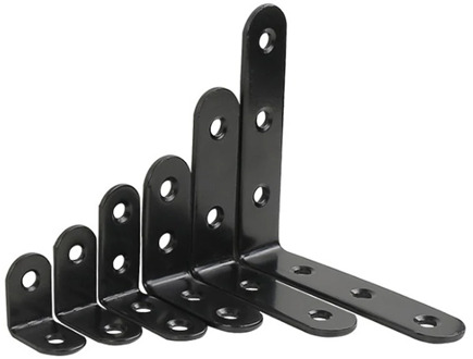 Thickened Stainless Steel,laminate Support, L Shape Fixed Bracket Connector, 90 Degree Right Angle, Black Corner Code.
