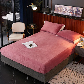 Thickened Warm Bed Mattress Protective Cover Elastic Band Tight Wrap Fitted Bed Sheet Soft Cozy Autumn Winter Bedspread Coverlet