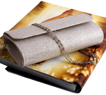 THINKTHENDO vrouwen Avond Schoudertas Bridal Clutch Party Prom Wedding Handtas champagne