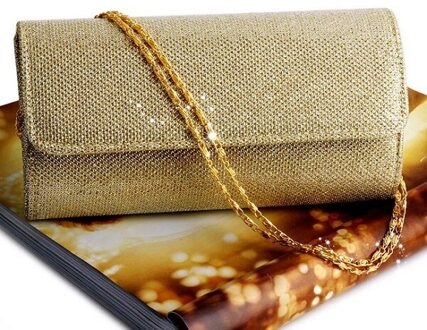 THINKTHENDO vrouwen Avond Schoudertas Bridal Clutch Party Prom Wedding Handtas goud