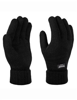 Thinsulate handschoenen - zwart - 100% Acryl - voor volwassenen - met rib manchet