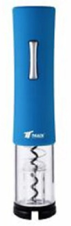 Tholos electric corkscrew TH-WO103-ergonomic design, accessory cutter elegant and practical. Led light. Black, red and blue
