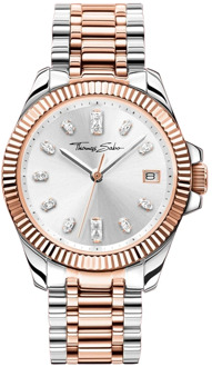 Thomas Sabo Bicolor roségoud zilver horloge met zirkonia Thomas Sabo , Multicolor , Dames - ONE Size