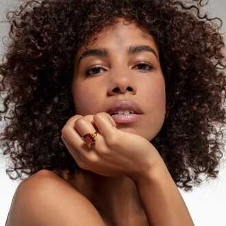 Thomas Sabo Vergulde Ring met Grote Steen in Oranje