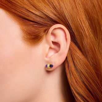 Thomas Sabo Zeshoekige Rozenkwarts Vergulde Oorstekers in Paars