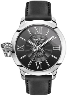 Thomas Sabo Zwarte Leren Band Kwarts Horloge Thomas Sabo , Gray , Heren - ONE Size