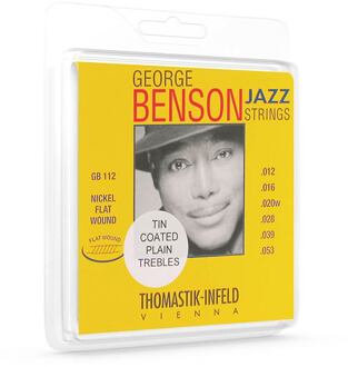 Thomastik Infeld THGB-112T snarenset voor elektrisch gitaar snarenset voor elektrisch gitaar, nickel flatwound, 012-016-020-028-039-053, tinplated trebles