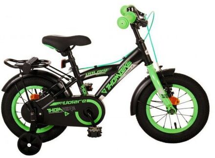 Thombike Kinderfiets - 12 inch - Zwart Groen - Twee Handremmen