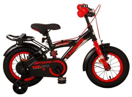 Thombike Kinderfiets - 12 inch - Zwart Rood - Twee Handremmen