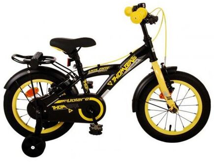 Thombike Kinderfiets - Jongens - 14 inch - Zwart Geel - Twee Handremmen