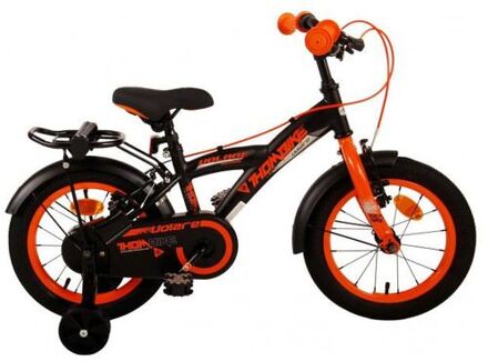 Thombike Kinderfiets - Jongens - 14 inch - Zwart Oranje - Twee Handremmen