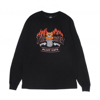 Thrasher Alley Cats l/s sweatshirt Thrasher , Black , Heren - Xl,L,M,S