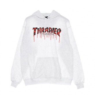 Thrasher Bloed Drip Hoodie - Streetwear Collectie Thrasher , Gray , Heren - XL