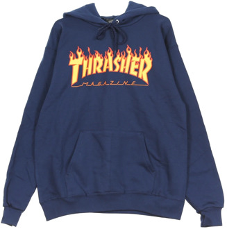 Thrasher  FLAME HOODIE - NAVY BLUE