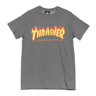 Thrasher Flame T -shirt Thrasher , Gray , Heren - Xl,L,M,S