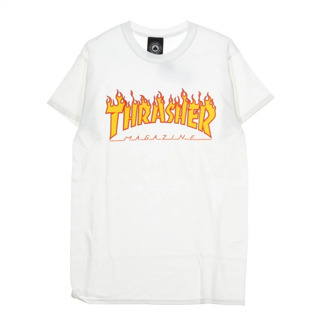 Thrasher Flame T -shirt Thrasher , White , Heren - Xl,L,M,S