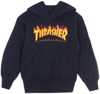 Thrasher Hoodie Kid Flame Hood Thrasher , Blue , Heren - XS