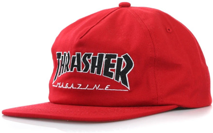 Thrasher Omlijnde Snapback Hoed Thrasher , Red , Heren - ONE Size