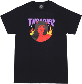 Thrasher Rode Streetwear Tee Shirt Thrasher , Black , Heren - Xl,L,M,S