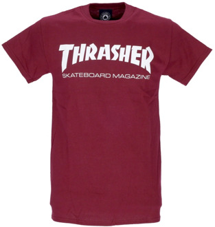 Thrasher Skatemag Tee - Maroon/White Thrasher , Red , Heren - Xl,L,M,S