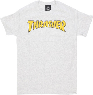 Thrasher Streetwear Logo Tee Ash Grey Thrasher , White , Heren - Xl,L,M,S