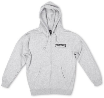 Thrasher Zip -logo sweatshirt met capuchon Thrasher , Gray , Heren - L