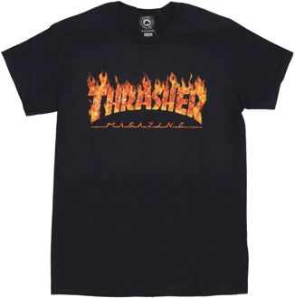 Thrasher Zwarte Inferno Tee Streetwear Thrasher , Black , Heren - Xl,L,M,S