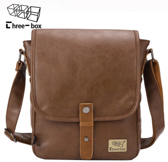 Three-box Vintage Leather Men Shoulder Bags Casual Flap Sling Crossbody Bags For Man Handbags Business Messenger Bag