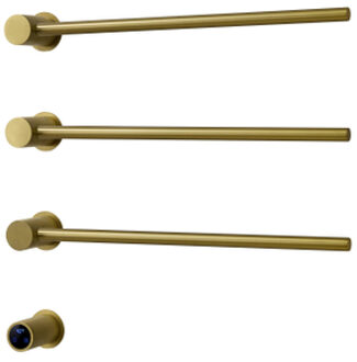 THREE Elektrische Handdoekradiator - 52x54x13cm - 30watt - geborsteld messing SW1381757 Messing geborsteld (goud)