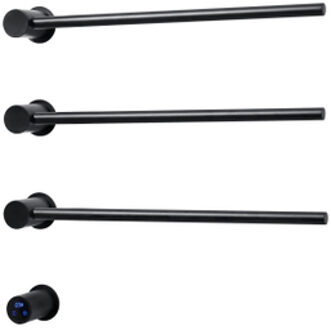 THREE Elektrische Handdoekradiator - 52x54x13cm - 30watt - zwart mat SW1381754