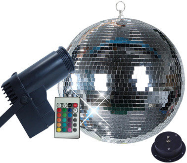 Thrisdar Rotating Mirror Disco Ball party Light With 10W RGB Beam Pinspot Stage Light With Remote Holiday Xmas KTV Mirror Ball