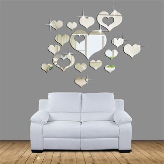 Thuis 3D Verwijderbare Shining Heart Art Decortion Muurstickers Woonkamer Decoratie Newlyweding Home Lover Stellen Happness Beste