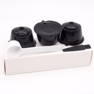 Thuis 3x Hervulbare Koffie Capsule Cup Voor Dolce Gusto Nescafe Herbruikbare Filter Set Pod zwart