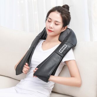 Thuis/Auto U Vorm Electric Shiatsu Nek Schouder Body Massager Multifunctionele Infrarood Kneden Therapie Schouder Massagem 4 keys zwart