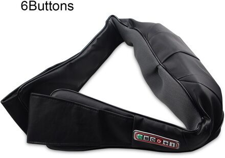 Thuis/Auto U Vorm Electric Shiatsu Nek Schouder Body Massager Multifunctionele Infrarood Kneden Therapie Schouder Massagem 6 keys zwart