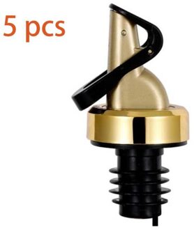 Thuis Automatische Olijfolie Spuit Liquor Dispenser Rubber Wijn Pourers Flip Top Drink Rode Wijn Stop Keuken Tool Bar Accessoire gouden 5 stk