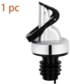 Thuis Automatische Olijfolie Spuit Liquor Dispenser Rubber Wijn Pourers Flip Top Drink Rode Wijn Stop Keuken Tool Bar Accessoire zilver 1 stk