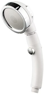 Thuis Badkamer 3 Modes Douchekop Met Stop Knop Waterbesparende Vervangbare Filter Sproeikop Badkamer Accessoires Gadgets Plating wit