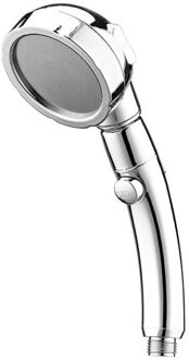Thuis Badkamer 3 Modes Douchekop Met Stop Knop Waterbesparende Vervangbare Filter Sproeikop Badkamer Accessoires Gadgets zilver