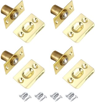 Thuis Badkamer Doorstop Met Strike Plate Rvs Vergrendelingen Closet Deur Ball Catch Keuken Verstelbare Size Roest Proof 2 Pack / Goud