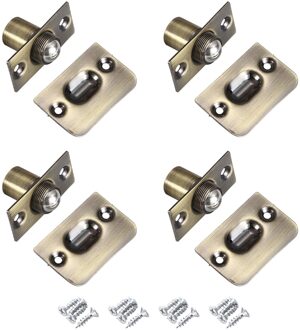 Thuis Badkamer Doorstop Met Strike Plate Rvs Vergrendelingen Closet Deur Ball Catch Keuken Verstelbare Size Roest Proof 4 Pack / Brons