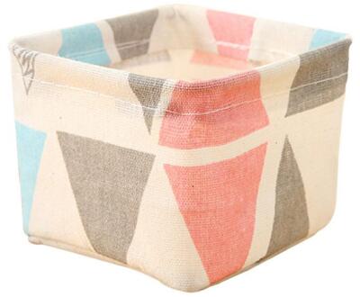 Thuis Desktop Opbergmanden Tassen Stof Mand Opvouwbare Opslag Mand Opslag Bin Kast Speelgoed Box Container Organizer roze