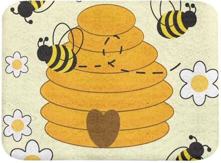 Thuis Deurmat Bee Daisy Tapijt Houtnerf Woonkamer Deurmatten Outdoor/Indoor Home Decoratie Anti-Slip Badkamer keuken Mat
