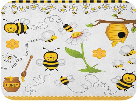 Thuis Deurmat Bee Daisy Tapijt Houtnerf Woonkamer Deurmatten Outdoor/Indoor Home Decoratie Anti-Slip Badkamer keuken Mat