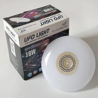 Thuis Draadloze Bluetooth Speaker Verlichting E27 Universele Interface Kleurrijke Verlichting Woonkamer Podium Verlichting Mobiele Muziekspeler wit 18 W lamp