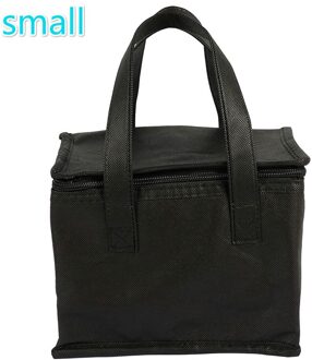 Thuis Draagbare Lunch Koeltas Vouwen Isolatie Picknick Ijs Voedsel Thermische Zak Drinken Carrier Geïsoleerde Voedsel Levering Zak zwart kleine maat