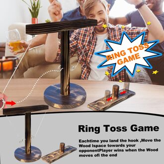Thuis Familie Party Games Handgemaakte Houten Speelgoed Ring Toss Haken Snelle Interactief Spel Voor Bars Thuis Verf Kleur speelgoed